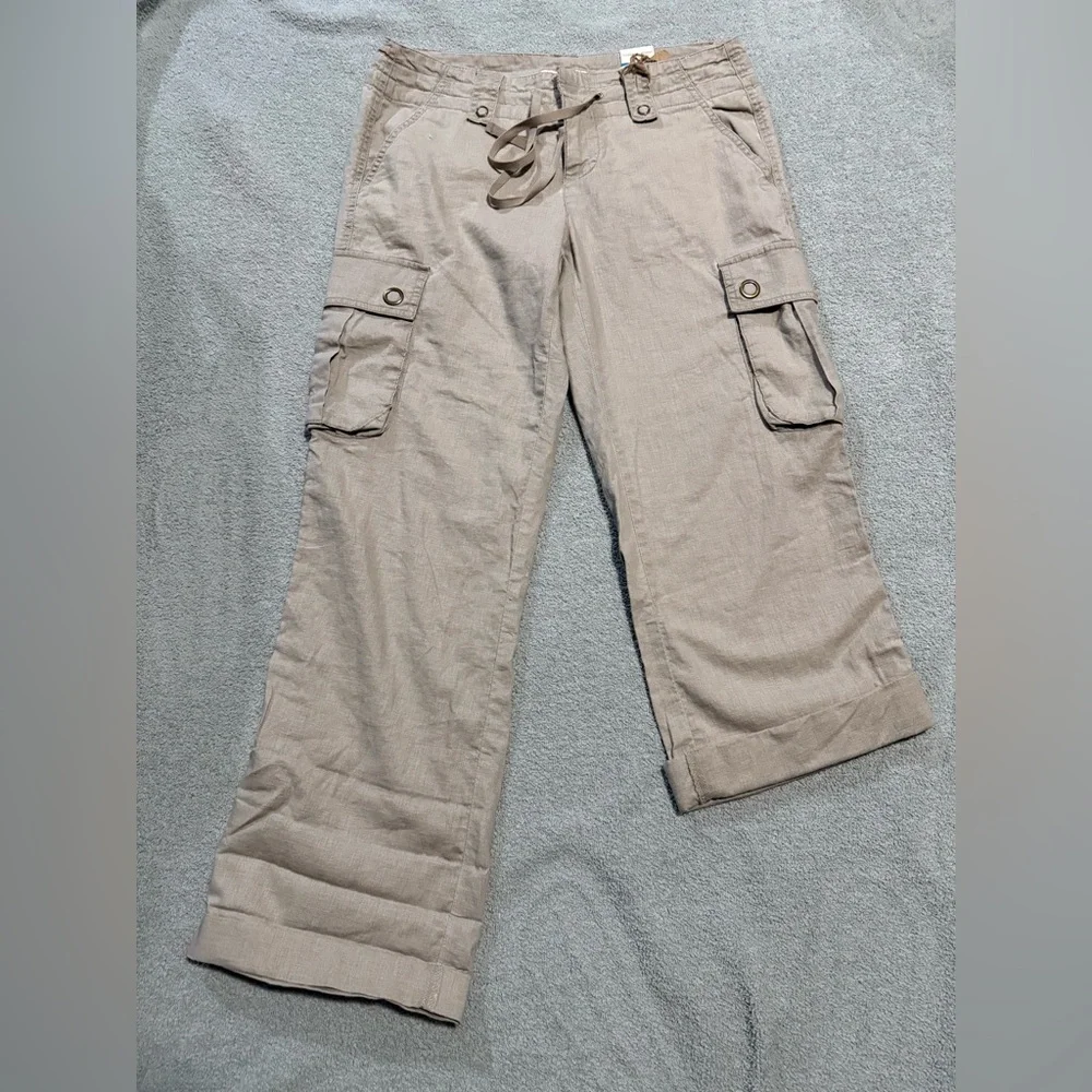 Tommy Hilfiger Tan Cargo Pants Vintage Linen / Cotton